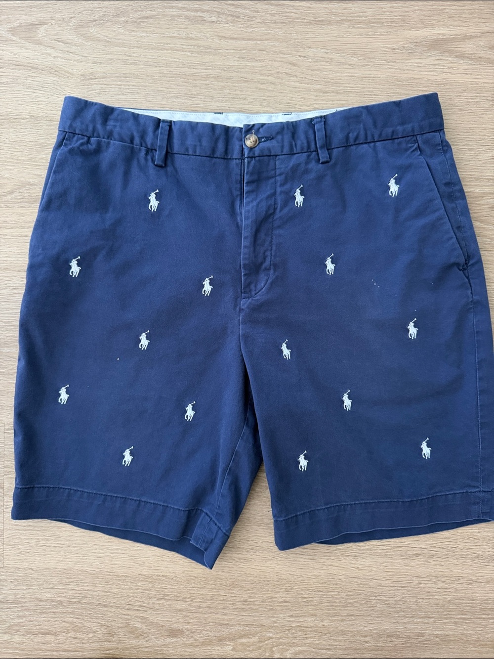 Polo Ralph Lauren Men’s Blue All Over Pony Chino Shorts Size 33
